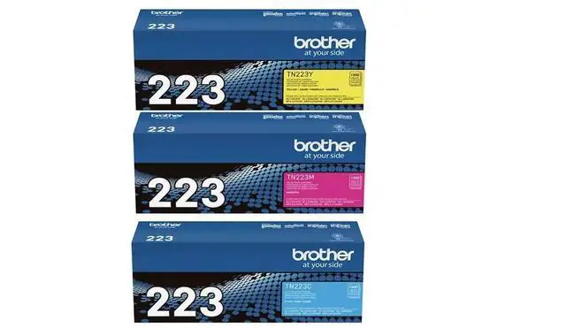Alt view image 3 of 7 - Genuine Cyan, Magenta and Yellow Toner Cartridge Set, TN223C, TN223M, TN223Y