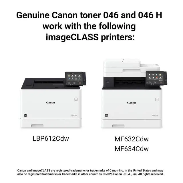 Alt view image 6 of 6 - Genuine 046 Black Toner Cartridge High Capacity Compatible with LBP654Cdw, MF731Cdw, MF733Cdw, MF735Cdw