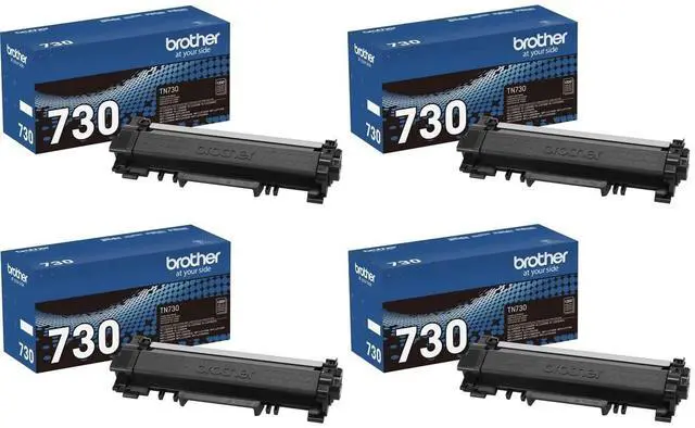 Main image of Genuine Black Toner Cartridge 4-Pack, TN730, Replacement Black Toner, Page Yield Up to 1,200 Pages Each