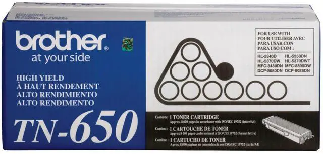 Main image of Genuine High Yield Toner Cartridge, TN650, Replacement Black Toner, Page Yield Up to 8,000 Pages