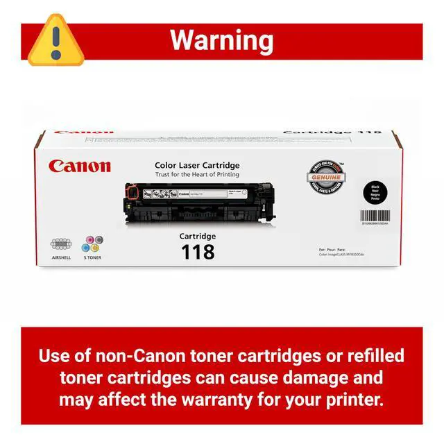 Alt view image 4 of 6 - Genuine 118 Black Toner Cartridge Compatible with MF720 Series, LBP7200Cdn, LBP7660Cdn, MF8300 Series, MF8580Cdw