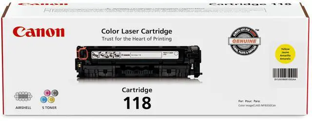 Main image of Genuine 118 Yellow Toner Cartridge Compatible with MF720 Series, LBP7200Cdn, LBP7660Cdn, MF8300 Series, MF8580Cdw