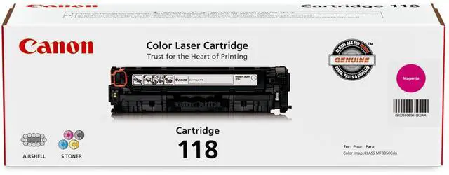 Main image of Genuine Toner, Cartridge 118 Magenta (2660B001), 1 Pack, for Color imageCLASS MF8350Cdn, MF8380Cdw, MF8580Cdw, MF729Cdw, MF726Cdw, LBP7200Cdn, LBP7660Cdn Laser Printer