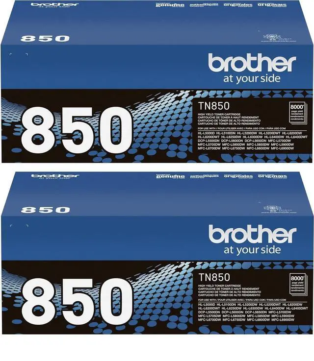 Alt view image 5 of 6 - TN-850 DCP-L5500 L5600 L5650 HL-L5000D L5100 L5200 L5200 Toner Cartridge (Black) in Retail Packaging - 2 Pack