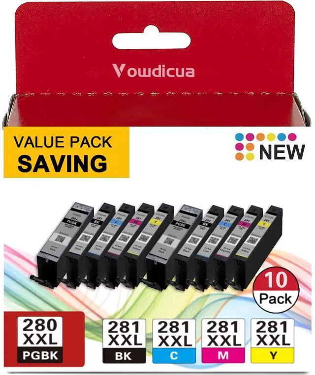 Main image of PGI-280XXL/CLI-281XXL High Yield Ink Cartridge 10 (Pack) Value Pack Compatible Replacement for Canon 280 281 Ink Cartridges with PIXMA TR8620 TR8620a TR8520 TR7520 TS6320 TS6120 TS9120 TR8500 Printer