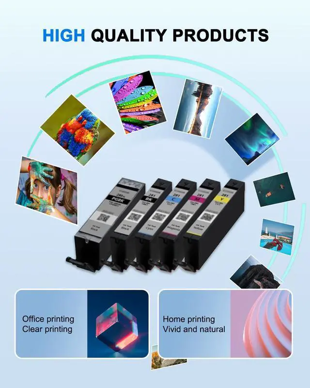 Alt view image 5 of 7 - PGI-280XXL/CLI-281XXL High Yield Ink Cartridge 10 (Pack) Value Pack Compatible Replacement for Canon 280 281 Ink Cartridges with PIXMA TR8620 TR8620a TR8520 TR7520 TS6320 TS6120 TS9120 TR8500 Printer