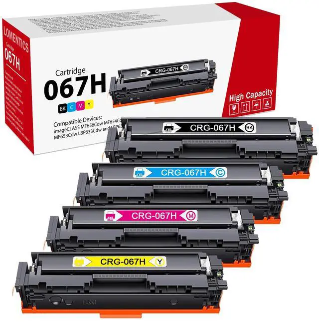 Main image of 067 Toner Cartridge Set Replacement for Canon 067 067H Toner Cartridge Compatible for Canon imageCLASS:LBP633Cdw LBP632Cdw MF653Cdw MF654Cdw MF656Cdw Laser Printer 4PK(Black Cyan Magenta Yellow)