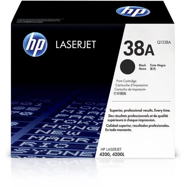 Main image of Original 38A Black Toner Cartridge | Works LaserJet 4200 Series | Q1338A