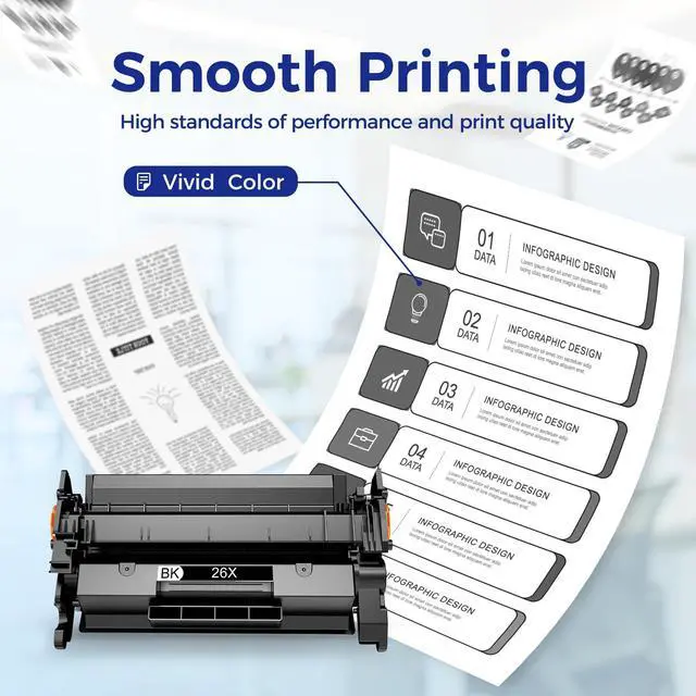 Alt view image 4 of 7 - 26X CF226X High Yield Toner Cartridge 2 Pack (18,000 Pages) for HP 26X 26A | HP26X Work with HP LaserJet Pro M402n M402dn M402dne M402dw, Pro MFP M426fdn M426fdw M426dw Printer