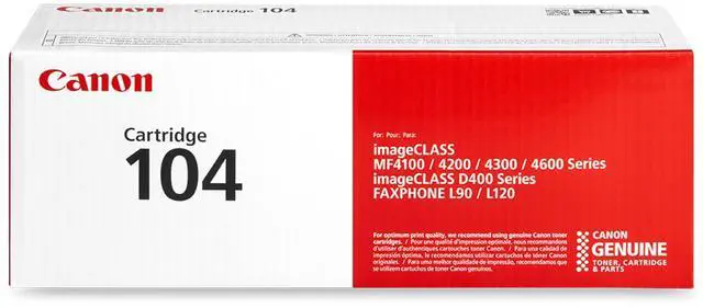 Main image of Genuine 104 Black Toner Cartridge Compatible with L120, D420, MF4150d, MF4350d, MF4690, L90, D480, MF4270dn, MF4370dn