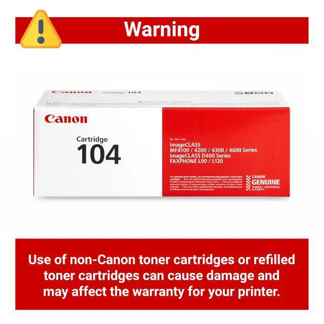 Alt view image 4 of 6 - Genuine 104 Black Toner Cartridge Compatible with L120, D420, MF4150d, MF4350d, MF4690, L90, D480, MF4270dn, MF4370dn