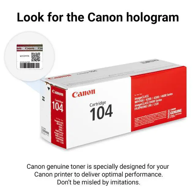 Alt view image 5 of 6 - Genuine 104 Black Toner Cartridge Compatible with L120, D420, MF4150d, MF4350d, MF4690, L90, D480, MF4270dn, MF4370dn
