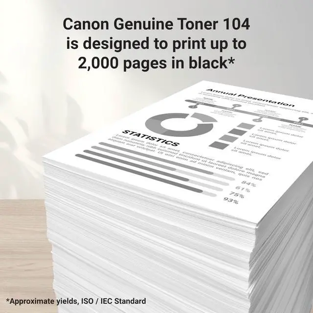 Alt view image 3 of 6 - Genuine 104 Black Toner Cartridge Compatible with L120, D420, MF4150d, MF4350d, MF4690, L90, D480, MF4270dn, MF4370dn