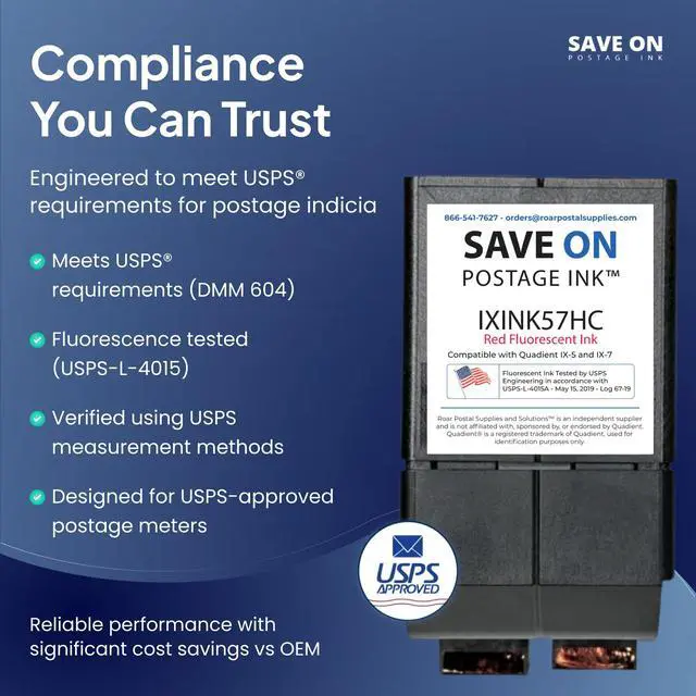 Alt view image 3 of 7 - Compatible IXINK57HC Quadient Neopost Ink Cartridge (High Capacity) - Vibrant Fluorescent Red Printer Ink Cartridge for IX-5, IX-7 & IX-7 Pro Series Mailing Systems - Replacement Inkjet Printer Ink