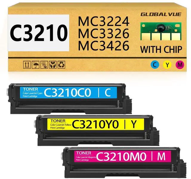 Main image of Compatible Color Toner Cartridges with Chip for Lexmark C3224, MC3426, MC3326, C3326, C3426, MC3224 Printer, Cyan, Magenta, Yellow