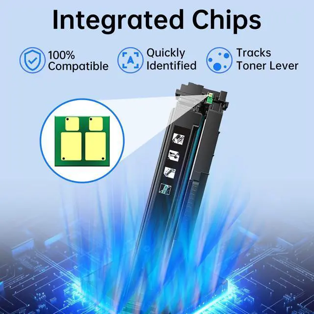 Alt view image 5 of 7 - Compatible Color Toner Cartridges with Chip for Lexmark C3224, MC3426, MC3326, C3326, C3426, MC3224 Printer, Cyan, Magenta, Yellow