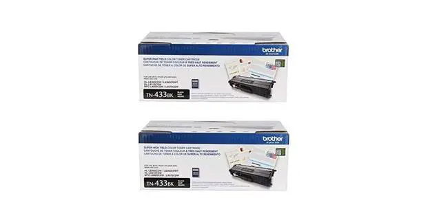Alt view image 3 of 3 - Genuine TN433BK 2-Pack High Yield Black Toner Cartridge with Approximately 4,500 Page Yield/Cartridge