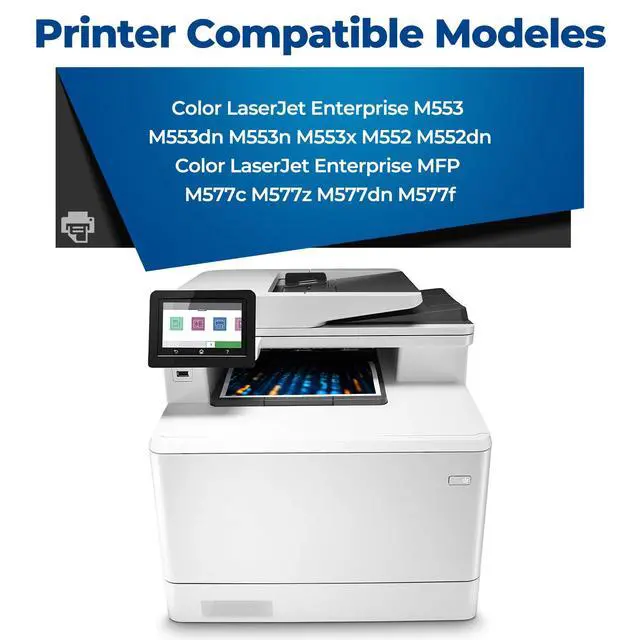 Alt view image 2 of 7 - 508A Black Toner Color M553 M553dn M553n Compatible with HP 508A HP508A 508X CF360A Black Toner Cartridges (with Chip) for Color Laser Jet Enterprise M553 M553dn M553n M553X M552 M552dn MFP M577