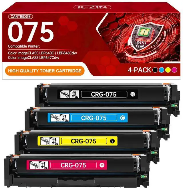 Main image of 075 075H Toner Cartridges Set with Chip Compatible with Canon ImageCLASS MF665Cdw LBP646Cdw LPB647Cdw MF662Cdw MF663Cdw Printers for 075 075H CRG-075 CRG-075H Cartridges(BCYM,4-Pack)