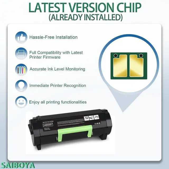 Alt view image 4 of 6 - High Yield 24B6887 Toner Cartridge -with Chip Compatible with Lexmark 24B6887 Black Toner Cartridge Use for M3250 XM3250 Printer (22,000 Pages)