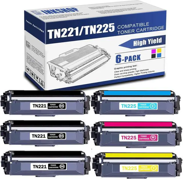 Main image of TN221 TN225 TN-221 TN-225 Compatible TN221BK TN225C TN225Y TN225M High Yield Toner Cartridge Replacement for Brother MFC-9130CW HL-3170CDW MFC-9340CDW HL-3140CW MFC-9330CDW Toner (1BK+1C+1Y+1M6 Pack)