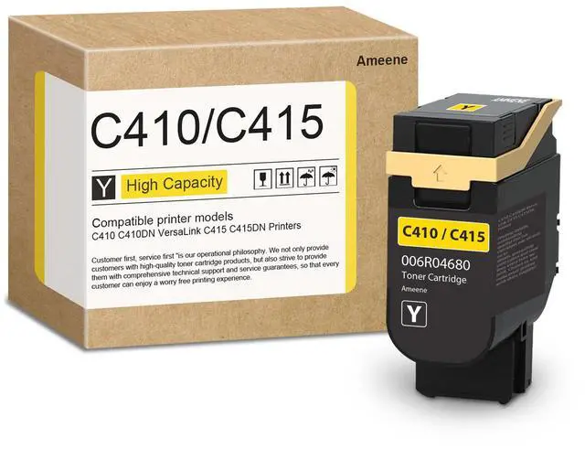 Main image of C410/C415 Yellow Toner Cartridge 1 Pack - 006R04680 Toner Cartridge Replacement for C410 C410DN VersaLink C415 C415DN Printer