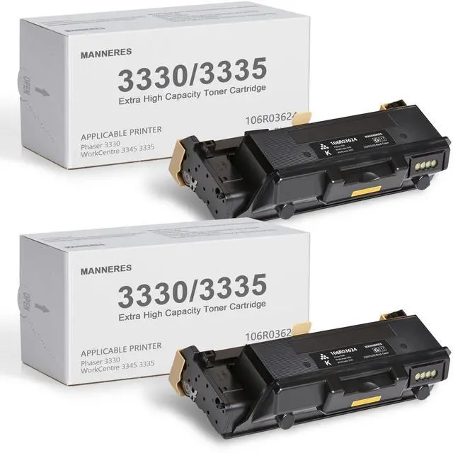 Main image of Phaser 3330 Extra High Capacity Toner Cartridge (2-Pack, Black): 106R03624 Toner Cartridge Replacement for Xerox Phaser 3330 WorkCentre 3335 3345 Printer