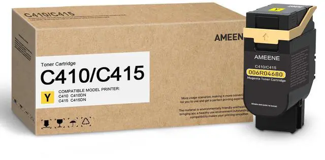 Main image of C410/C415 Toner Cartridge (1-Pack,Yellow) 006R04680 Toner Replacement for Xerox C410 C410DN VersaLink C415 C415DN Printer