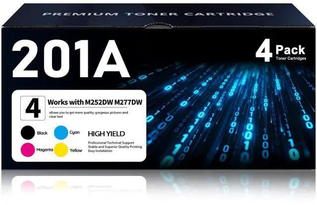 Main image of 201A Toner Cartridges 4 Pack Replacement for HP 201A 201X CF400A CF401A CF402A CF403A Toner Works with Color Pro MFP M277dw M252dw M277n M277c6 M252n M277 Printer Ink (BK/C/M/Y)