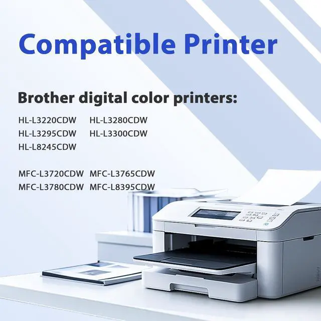 Alt view image 2 of 7 - Compatible TN229 Toner Cartridges for Brother MFC-L3765CDW MFC-L3780CDW HL-L3220CDW HL-L3280CDW HL-L3295CDW HL-L3300CDW Printers, High Yield, Black Cyan Magenta Yellow, 4 Pack with Chip