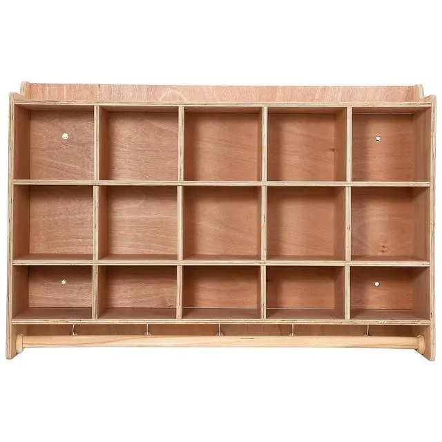 Alt view image 4 of 7 - 5-Section Cubby Storage Organizer with 15 Cubbies Classroom Coat Locker with Anti-Tip Anchors for Daycare, Kindergarten & Home Use