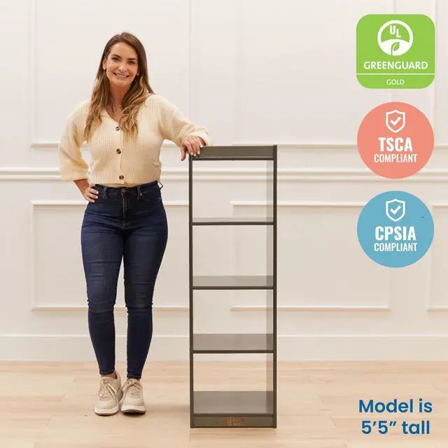 Alt view image 7 of 7 - 4-Cube Double-Sided Vertical Storage Organizer, Classroom Furniture, Grey Wash