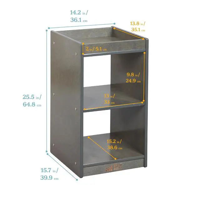 Alt view image 3 of 7 - 2-Cube Double-Sided Vertical Storage Organizer, Classroom Furniture, Grey Wash
