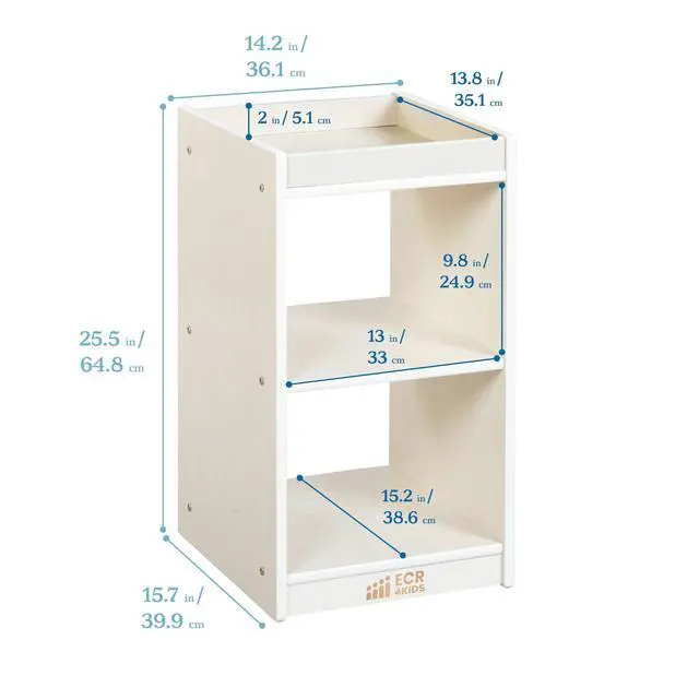 Alt view image 3 of 7 - 2-Cube Double-Sided Vertical Storage Organizer, Classroom Furniture, White Wash