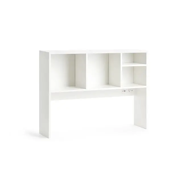Alt view image 4 of 4 - The College Cube Dorm Desk Bookshelf with Outlet - White