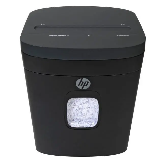 Alt view image 5 of 7 - HP - Micro Cut Paper Shredder, 12-Sheet Capacity, Slide Top Design, Pullout Basket, High Security Shredding for Home Office, Midsize Design with Rolling Casters