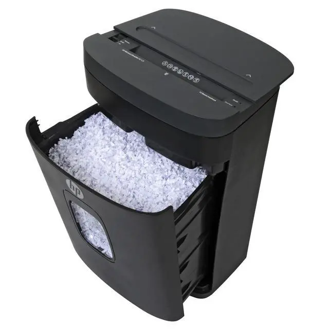 Alt view image 4 of 7 - HP - Micro Cut Paper Shredder, 12-Sheet Capacity, Slide Top Design, Pullout Basket, High Security Shredding for Home Office, Midsize Design with Rolling Casters