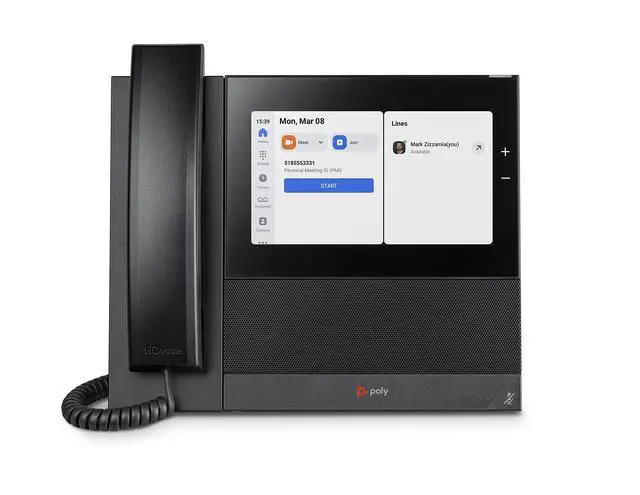 Alt view image 5 of 5 - Poly CCX 600 Desktop Business Media Phone (Polycom) - with Handset - Open SIP - Power Over Ethernet (POE) - 7-Inch Color Touchscreen - Works with Zoom (Certified), Teams, & More