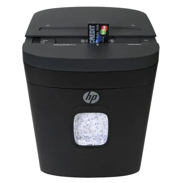 Alt view image 6 of 7 - HP - Micro Cut Paper Shredder, 12-Sheet Capacity, Slide Top Design, Pullout Basket, High Security Shredding for Home Office, Midsize Design with Rolling Casters