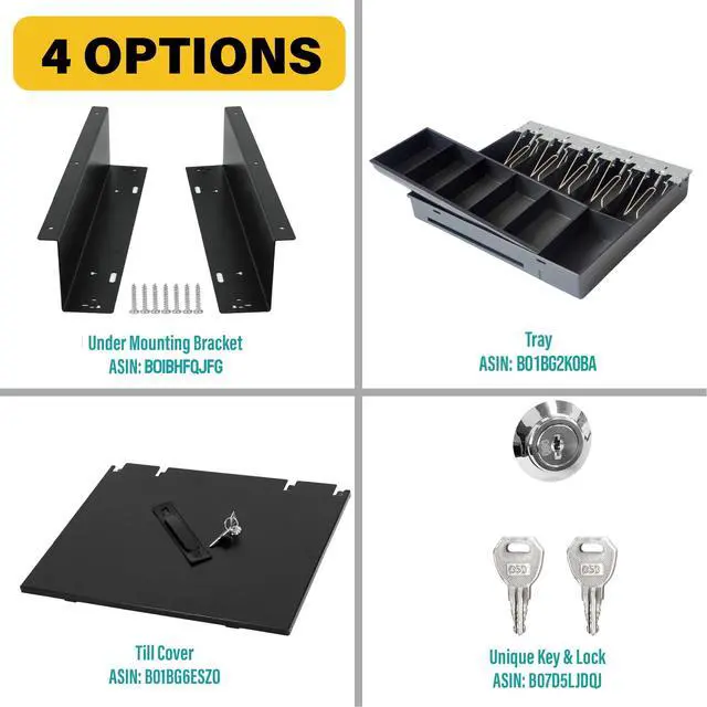 Alt view image 7 of 7 - 16inch "Stainless Steel" Front Heavy Duty POS "USB" Interface Cash Drawer with 5Bill/5Coin (BLACK) "NO compatibility with Square POS system for now"