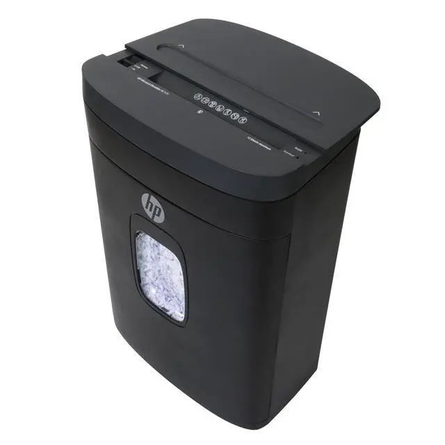 Alt view image 7 of 7 - HP - Micro Cut Paper Shredder, 12-Sheet Capacity, Slide Top Design, Pullout Basket, High Security Shredding for Home Office, Midsize Design with Rolling Casters