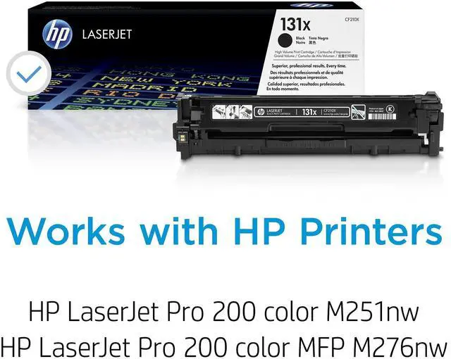Alt view image 2 of 7 - 131X Black High-Yield Toner Cartridge | Works with LaserJet Pro 200 Color M251 Series, LaserJet Pro 200 Color MFP M276 Series | CF210X