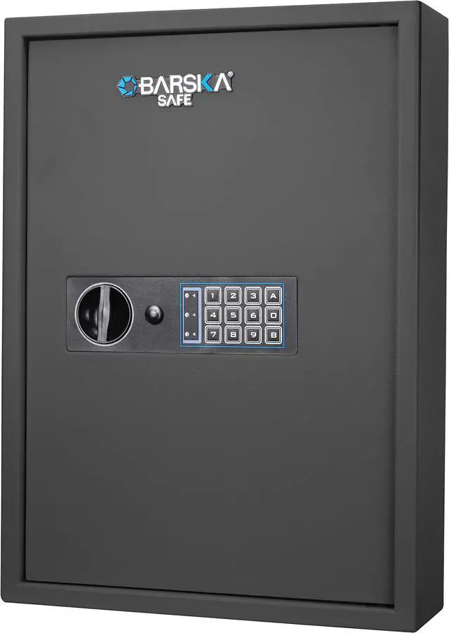 Alt view image 3 of 7 - Barska 100 Key Safe Storage Cabinet with Digital Lock Wall Mount, Black
