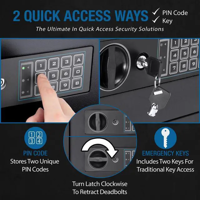 Alt view image 6 of 7 - Barska 100 Key Safe Storage Cabinet with Digital Lock Wall Mount, Black