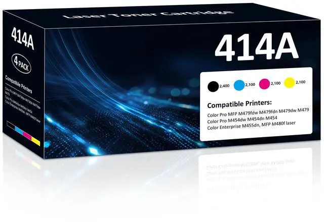 Main image of for Hp 414A Toner Cartridges 4 Pack 414A Toner with Chip | Compatible with HP 414A 414X for Color LaserJet Pro M479fdn M479fdw M454dw M454dn M454 M455dn M479 Printer(1BK+1C+1M+1Y)