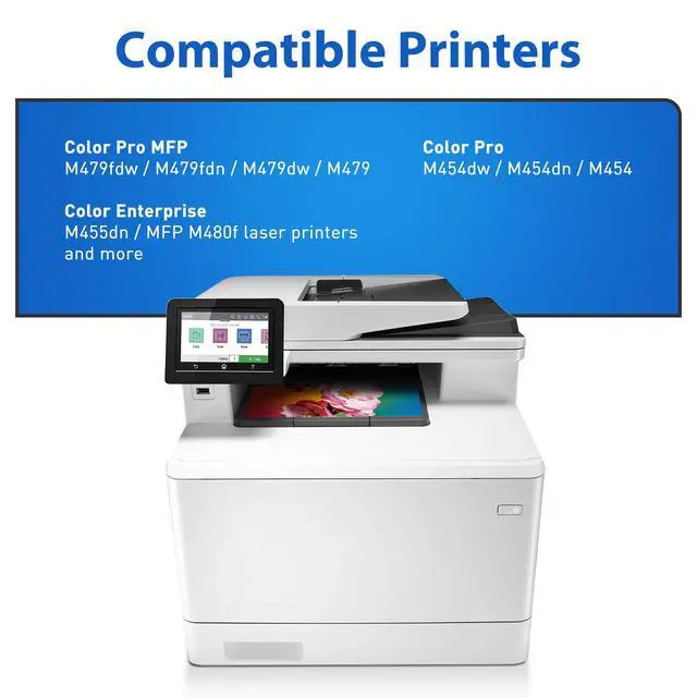 Alt view image 2 of 7 - for Hp 414A Toner Cartridges 4 Pack 414A Toner with Chip | Compatible with HP 414A 414X for Color LaserJet Pro M479fdn M479fdw M454dw M454dn M454 M455dn M479 Printer(1BK+1C+1M+1Y)