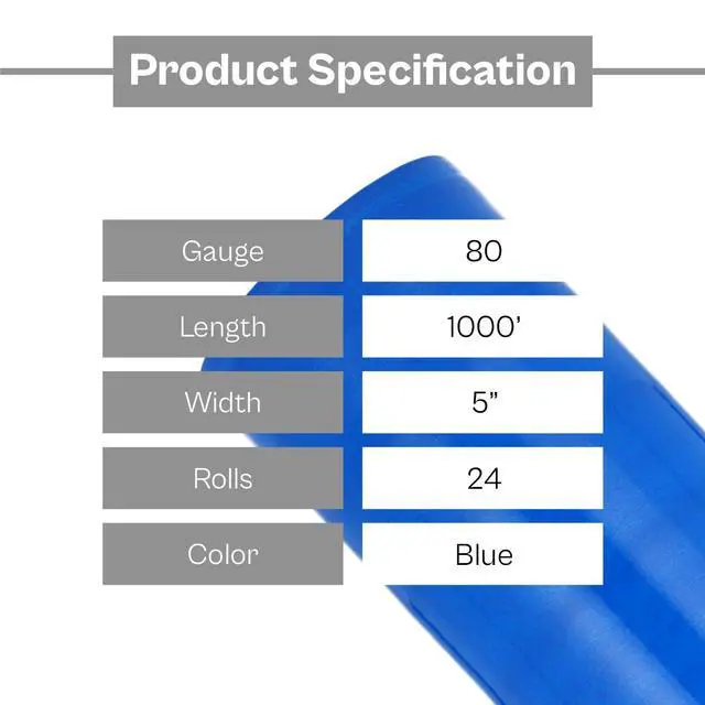 Alt view image 4 of 7 - PSBM Dark Blue Mini Stretch Wrap with Plastic Handle, 24 Rolls 5 Inch x 1000 Feet 80 Gauge Heavy Duty Plastic Wrap Industrial Strength Shrink Film for Moving, Packing & Shipping