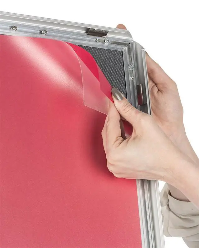 Alt view image 3 of 6 - CMB17NGW Floor Sign Stand with Literature Pocket, Snap Frame for 11x17-Inch Poster, Silver