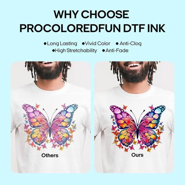 Alt view image 4 of 7 - DTF Ink White, Premium Transfer Printer Ink for Printhead ET-8550, L1800, L805, R2400, P400, P800, XP15000 Professional DTF Printers Direct to Film Heat Transfer Printing (W, 500ml)