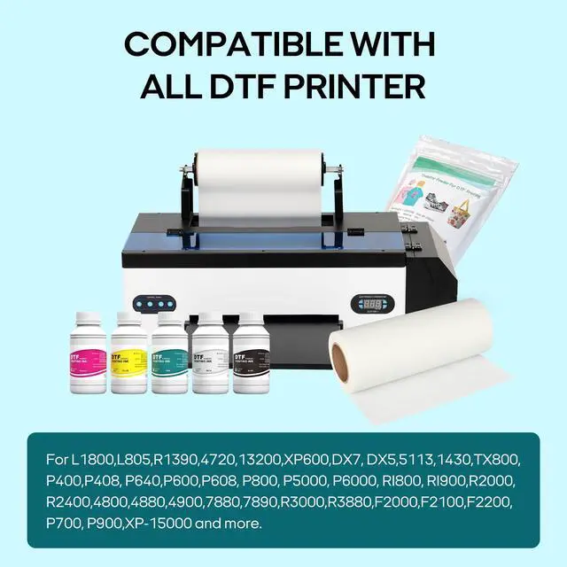 Alt view image 5 of 7 - DTF Ink White, Premium Transfer Printer Ink for Printhead ET-8550, L1800, L805, R2400, P400, P800, XP15000 Professional DTF Printers Direct to Film Heat Transfer Printing (W, 500ml)